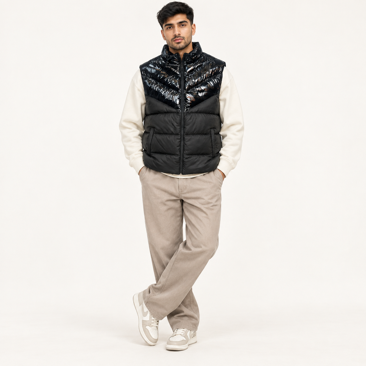Wave Sleeveless Puffer Jacket
