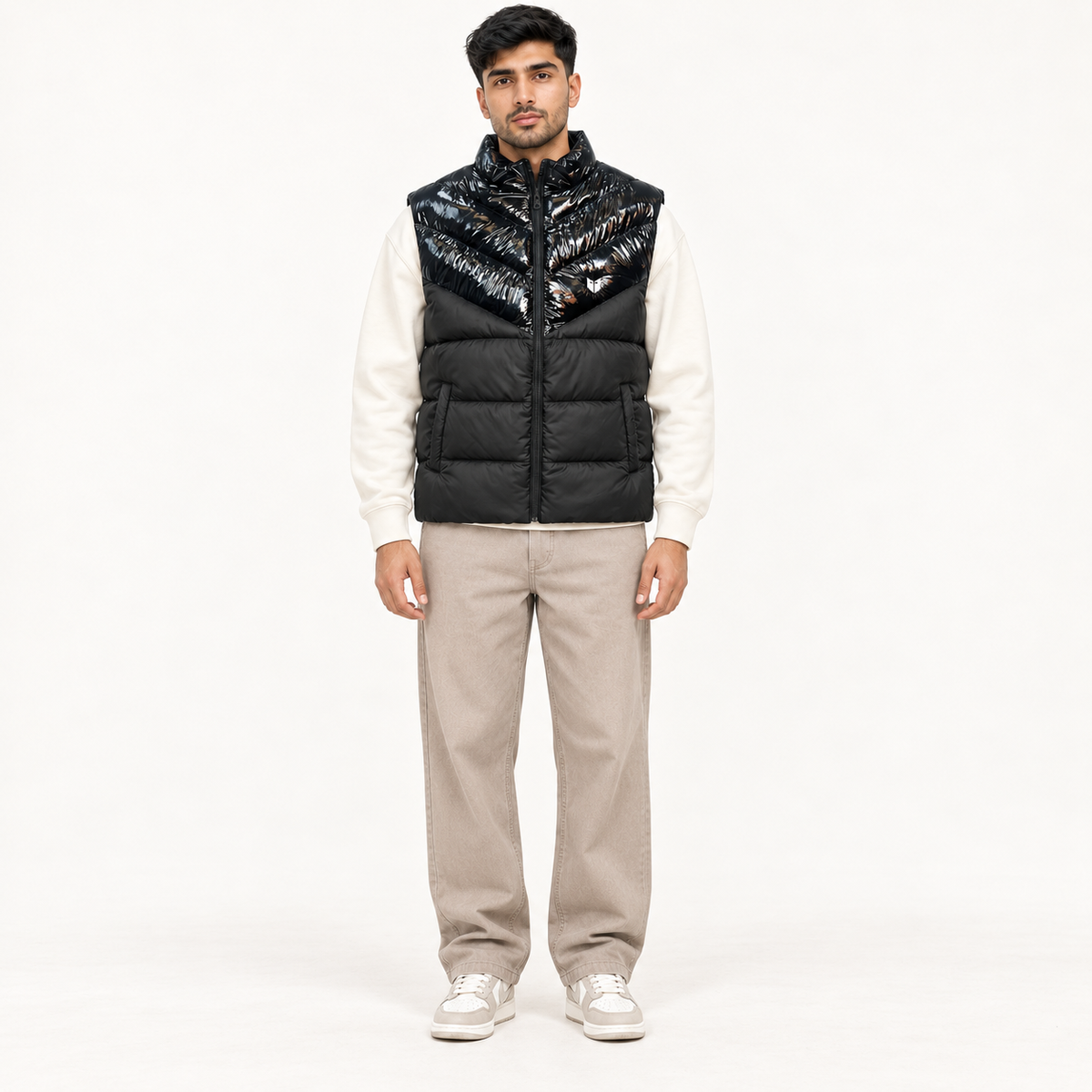 Wave Sleeveless Puffer Jacket