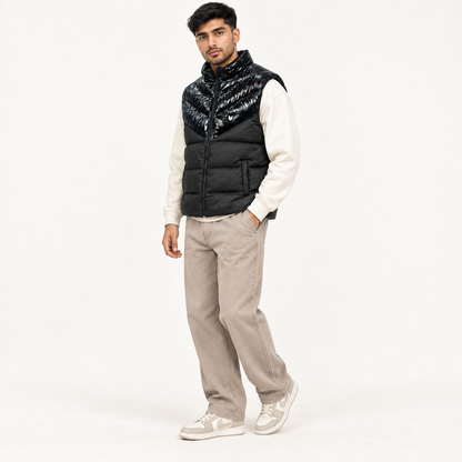 Wave Sleeveless Puffer Jacket