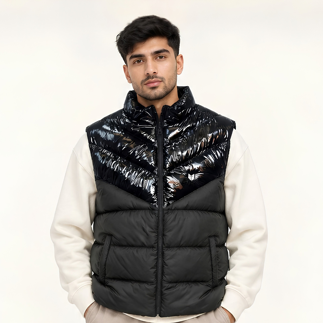 Wave Sleeveless Puffer Jacket