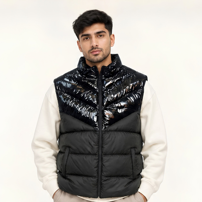 Wave Sleeveless Puffer Jacket