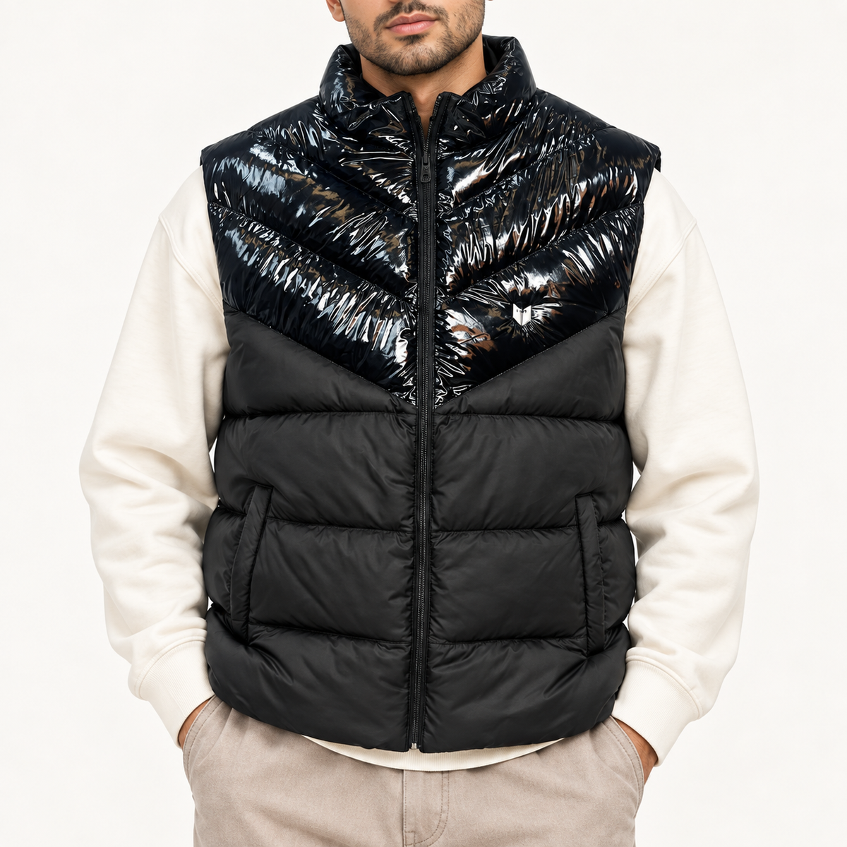 Wave Sleeveless Puffer Jacket