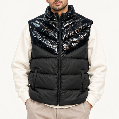 Wave Sleeveless Puffer Jacket