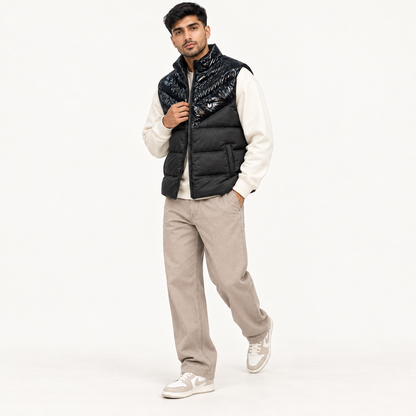 Wave Sleeveless Puffer Jacket
