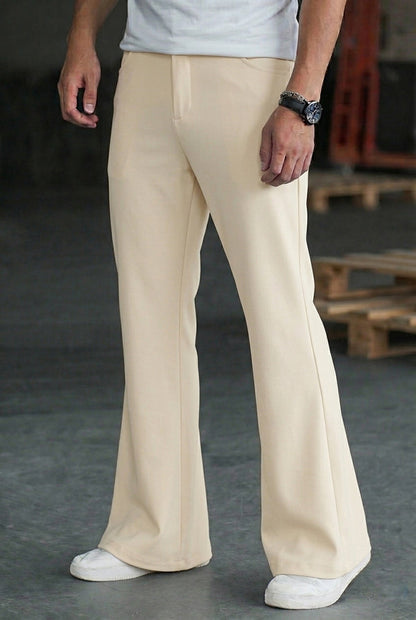 Wide Leg Bootcut Spandexdry Pants - Cream