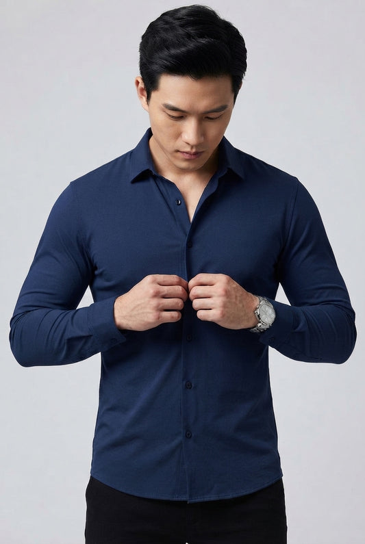 Prime Spandex Dress Shirt - Navy